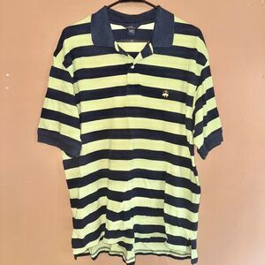 Brooks Brothers Men's Vintage Golden Fleece Striped Polo Tee T-Shirt Green Blue